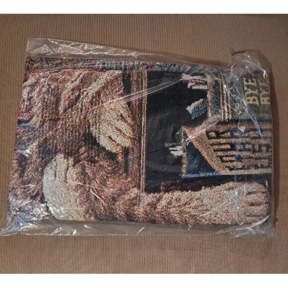 New Cat Remington the Well Read Woven Cotton Afghan Gift Throw Blanket Wysocki - Picture 4 of 4